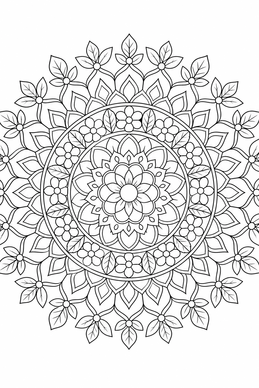 Mandala style sample colouring page