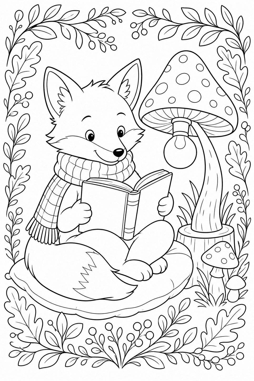 Storybook style sample colouring page